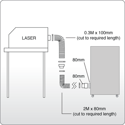 2,3m Gravierlaser Set, Ø100mm Code: 120.288
